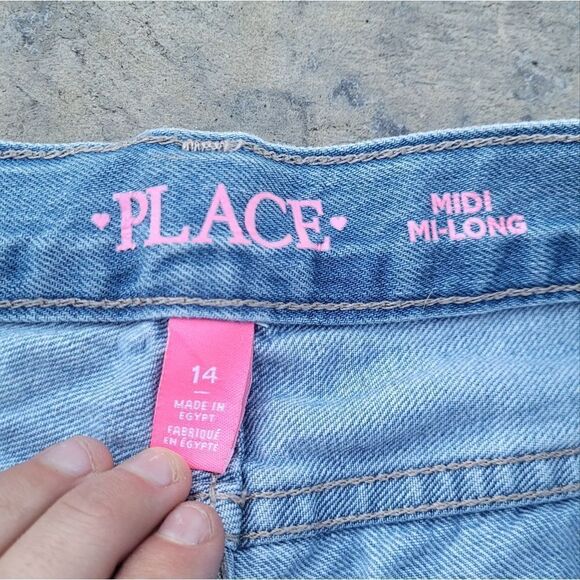 Children's Place Midi Mi-Long Distressed Jean Shorts 14 - Picture 5 of 6